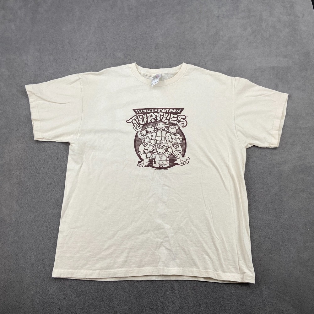 Vintage Teenage Mutant Ninja Turtles 2003 Group Fight Pose T-Shirt Sz XL White